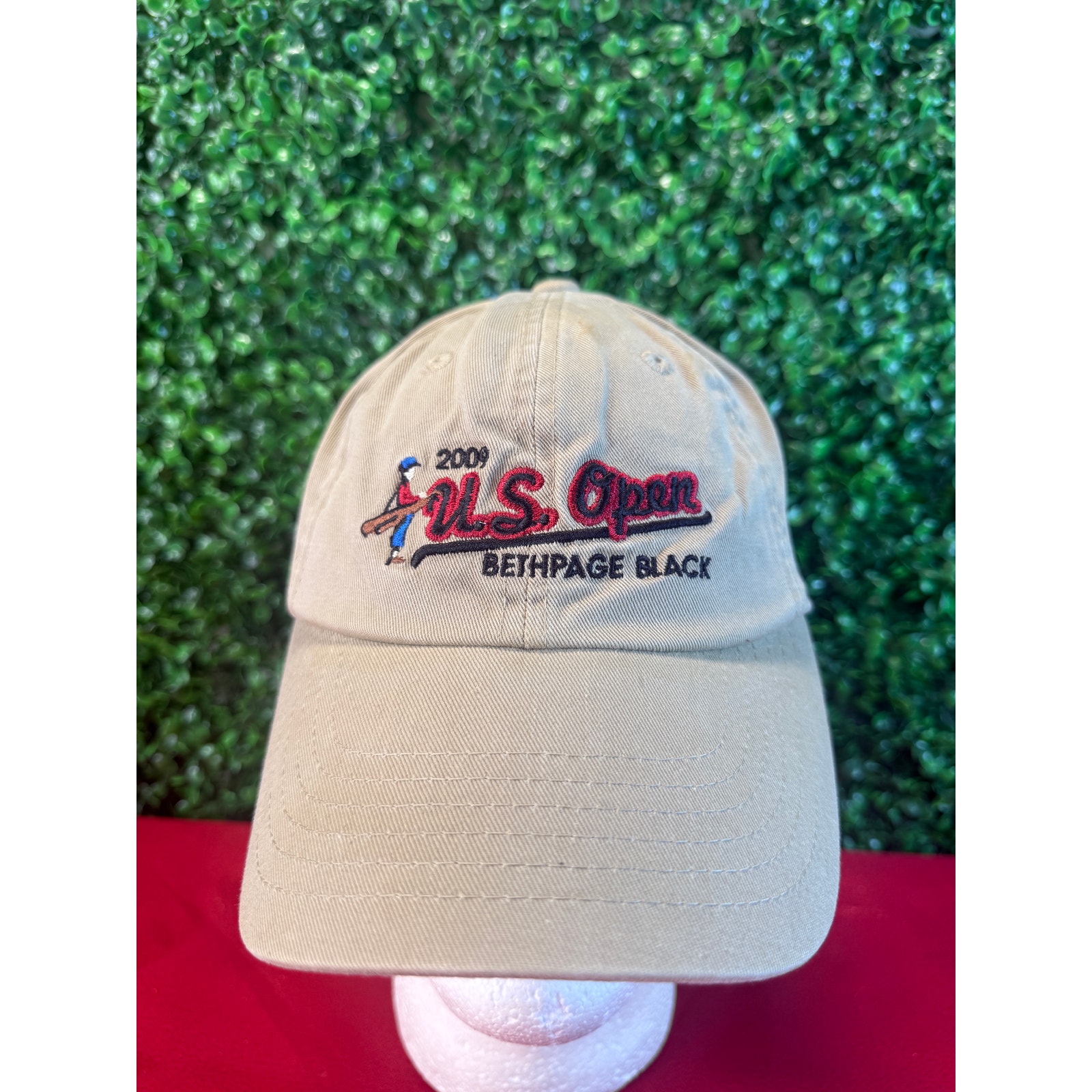 Us Open 2009 Bethpage Black Hat Strapback Khaki Pga Golf Cap Adult Golf Hat